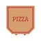 Pizza red box business dinner sign vector top view. Concept service deliver food restaurant
