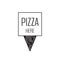 Pizza restaurant location. Black and white. Vector illustration.