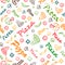 Pizza seamless pattern with hand drawn elements