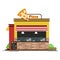 Pizza shop.The facade of shop icon. Food shop vector illustration.
