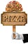 Pizza - Sign with Hand of Waiter