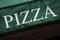 Pizza sign, restaurant canopy, entrance, Pizzeria