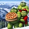 Pizza Sjop Worker Trolls Posing With Pizza On A Mountain