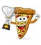 Pizza slice cartoon funny champion winner cup isolated