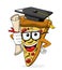 Pizza slice cartoon graduated degree funny isolated