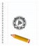 Pizza slice icon penciled. Vector Illustration. Detailed