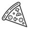 Pizza slice line icon, food and drink, fast food