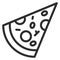 Pizza slice linear icon. Italian fast food