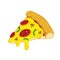 Pizza Slice Vector Illustration with Melted Cheese