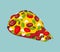 Pizza Snapback Baseball Cap isolated. vector illustration