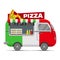 Pizza street food vector caravan trailer