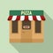 Pizza street shop icon, flat style