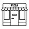 Pizza street shop icon, outline style
