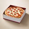 Pizza takeaway delivery box, empty blank generic product packaging mockup