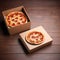 Pizza takeaway delivery box, empty blank generic product packaging mockup