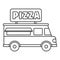 Pizza truck icon, outline style