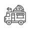 Pizza truck vector, Food truck line style editable stroke icon