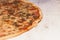 Pizza up close, fresh and natural ingredients. Fast food