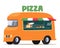 Pizza Van, Street Market Food Truck, Mini Pizzeria Restaurant, Mobile Bus Shop, Foodtruck Marketplace, Takeaway Pizza