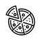 Pizza vector icon. Italian fast food cafe logo illustration. Pizzeria icon.