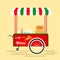 Pizza vintage cart, web background