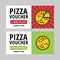 Pizza voucher templates. Set of vector free pizza coupons for restaurant, cafe, delivery