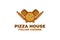 Pizza Wood plate, Rolling Pin Logo Designs Inspiration, Vector Illustration.