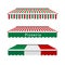 Pizzeria awnings. Italian food vector design elements in the colors of the italian flag