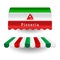 Pizzeria awnings. Italian food vector design elements in the colors of the italian flag