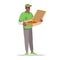 Pizzeria delivery semi flat RGB color vector illustration