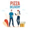 Pizzeria Delivery Service Vector Banner Template