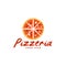 Pizzeria pizza logo illustration template vector
