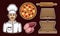 Pizzeria set of vector colorful objects, elements