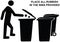 Place all rubbish in bins provided sign and dumping waste into t