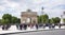 Place Carrousel, Louvre. Tourists walk and take pictures