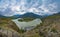 The place is the confluence of two famous altai rivers Chuya and Katun. Panorama of the Katun river valley in a