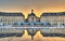 Place de la Bourse reflecting from the water mirror in Bordeaux, France