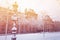 Place de la Republique in Paris during rare snow