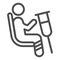 Place for disabled people line icon, Public transport concept, Priority seating sign on white background, person in