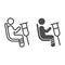 Place for disabled people line and solid icon, Public transport concept, Priority seating sign on white background