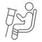 Place for disabled people thin line icon, Public transport concept, Priority seating sign on white background, person in