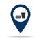 place fast food in blue map pin icon. Element of map point for mobile concept and web apps. Icon for website design and developmen