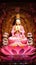Place Guanyin on a lotus throne generative AI