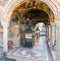 Place for installation of candles in the old Troyan Monastery in Bulgaria