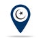 place of the mosque in blue map pin icon. Element of map point for mobile concept and web apps. Icon for website design and develo