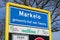 Place name sign of Markelo, town located in Hof van Twente, Overijssel, Holland