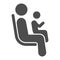 Place for passengers with children solid icon, Public transport concept, priority seating area in transport sign on