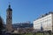 Place Poncet in Lyon, with remaining tower of ancient hospital