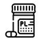 placebo pills line icon vector illustration black