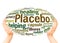 Placebo word cloud hand sphere concept